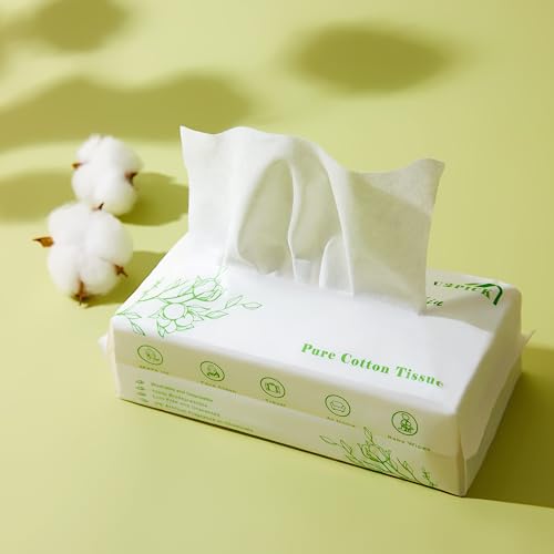 U2Pick Disposable Face Towel Soft Pure Cotton Tissue Dry Facial Wipes, Makeup Remover Towel for Sensitive Skin or Baby Wipes, Unscented Eco Friendly Recyclable, Large Size 20x20cm (1Pack)