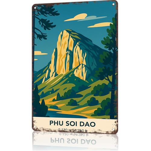 Vintage Metal Signs Phu Soi Dao: Modern Minimalist Funny Wall Art Tin Poster For Man Cave Office Home Bedroom Decor 8x12inch