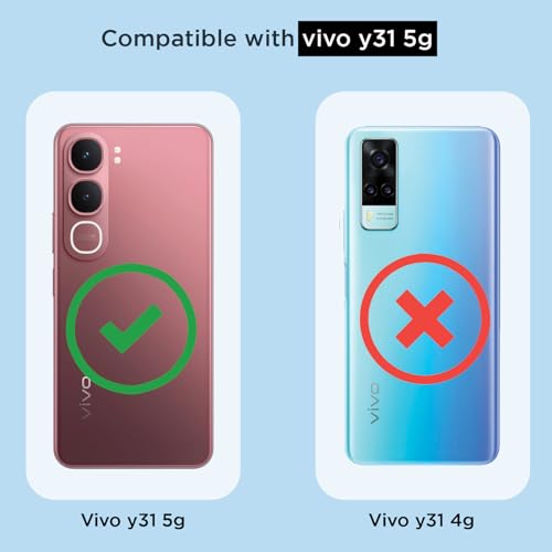 Image of Amazon Basics Back Cover for Vivo Y31 5G PC + TPU Clear Transparent Raised Edges Shockproof Protective Phone Bumper Case (Transparent)