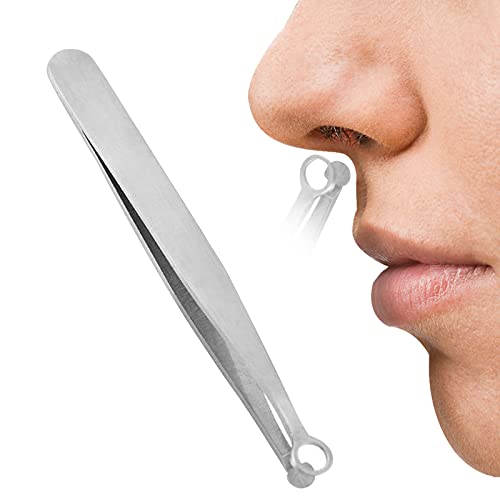 Universal Nose Hair Trimming Tweezers, Multifunctional Painless Stainless Rounded Nose Hair Trimmer for Man Women Sideburns, Brow, Body (1PC)