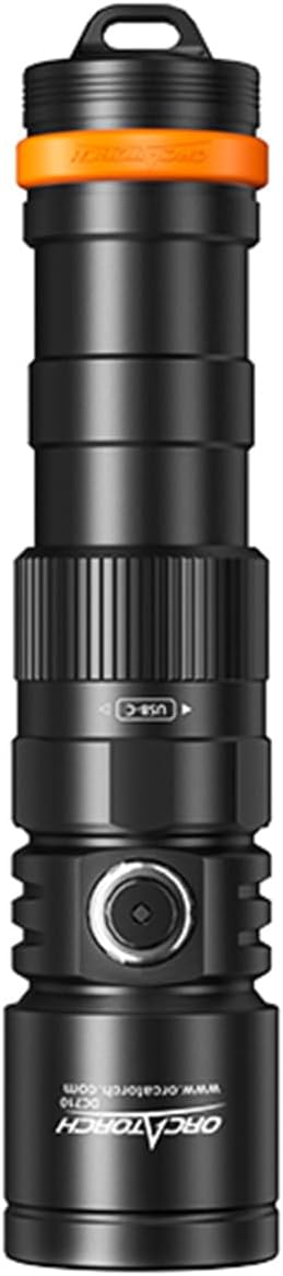 ORCATORCH OcraTorch DC710 USB-C Direct Charging 3000 Lumens Dive Light, Black