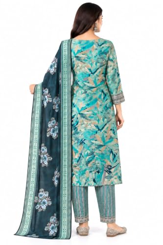 Image of Women's Embroidered Pant with Dupatta Set Ethnic Straight| Traditional Elegant Embroidery Work | Regular Fit | Three-Piece Ethnic Dress Set