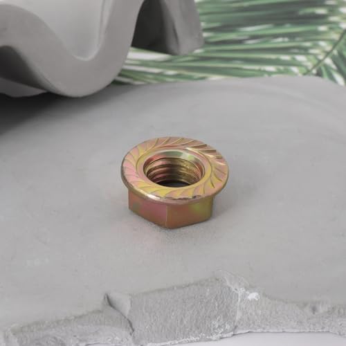 SG Store 5pz M12x1,5 Sechskantmuttern mit Feingewinde Und Flansch Beschichtet mit Farbigem Zink mit Einem Durchmesser von 22mm Und Einem Unteren Durchmesser von 18mm Verwendet für Motorradkettenräder