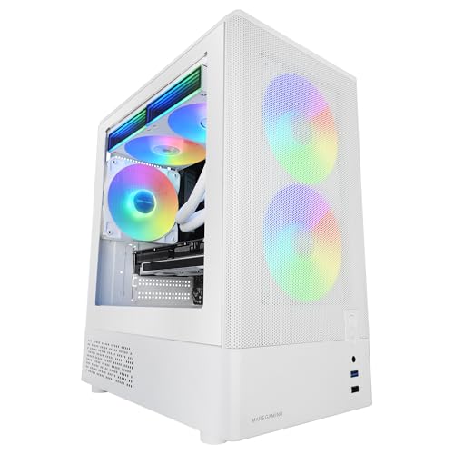 Mars Gaming MC-Onyx (Blanc) — ATX compact · mesh métal · ARGB