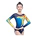 Kmeruoys Rhythmic Gymnastics Uniform Sportswear for Ballet Dance Fitness Clothes and Stage Performances Team Uniform for Girls (Color : Blue, Size : Large)