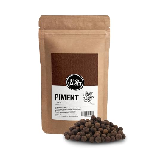 Spicy Welt Whole allspice (250 g) - whole allspice grains for soups, sauces, marinades and baking creations, aromatic all-round spice for savoury and sweet dishes, 100% natural, no additives Spicy Welt Whole allspice (250 g) - whole allspice grains for soups, sauces, marinades and baking creations, aromatic all-round spice for savoury and sweet dishes, 100% natural, no additives