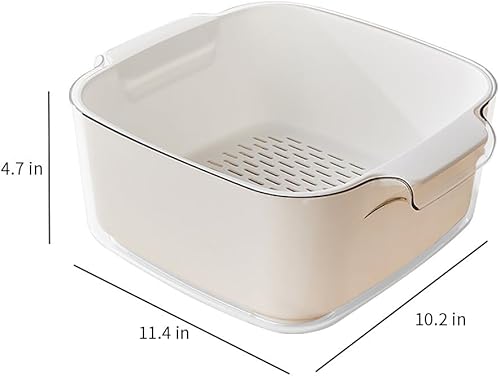 Miniatura 7 de INSTITIZER Juego de cuencos de cocina de 8.2 cuartos de galón, coladores y coladores de plástico, cesta de lavado de frutas y verduras, colador