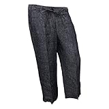 damenmode hosenanzüge 100% Leinen, weites Bein, Bindedetail