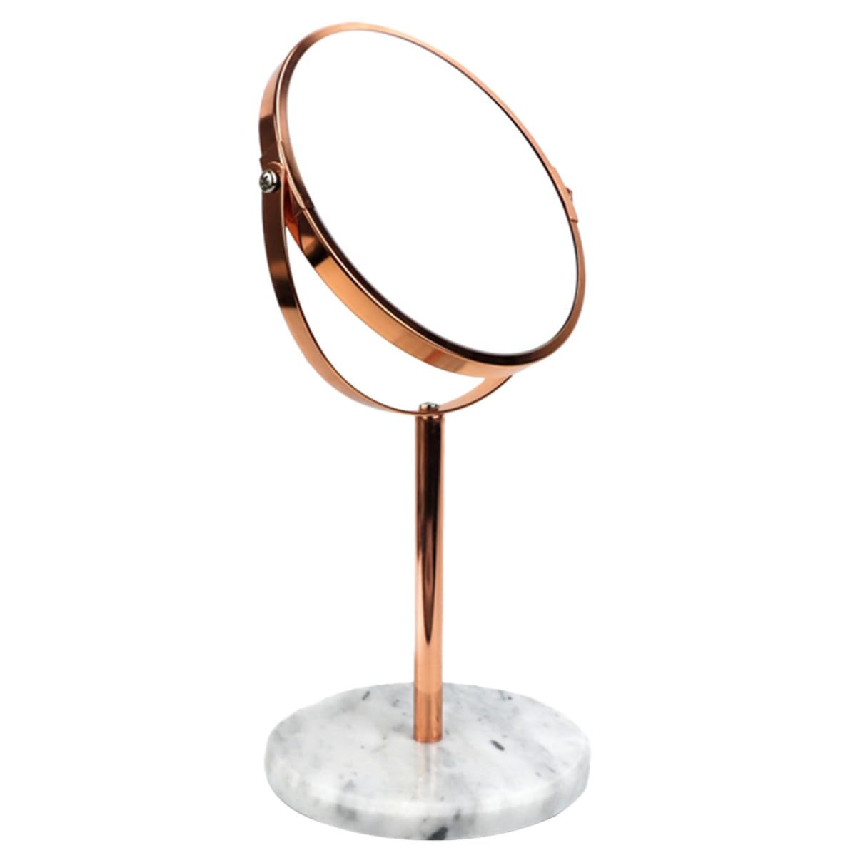 Cabilock Espejo de Maquillaje de Escritorio Aumento 2X y Libre, Espejo Doble para Tocador y Mesas de Maquillaje, Diseño en Mármol y Metal