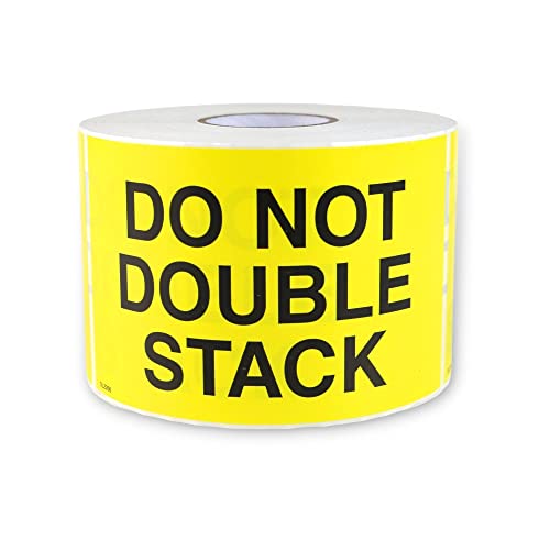 Findtape Special Handling Labels [Manufactured In Usa]: 3 In. X 5 In. (Yellow With Black "Do Not Double Stack" Printing) / 500-Labels #TOP5