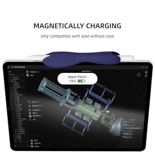 Protector Apple Pencil modelo USB-C con agarre ergonómico de silicona azul ELETIUO 6