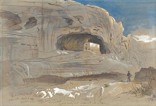 Tableau Vallée de Mosta Malte par Edward Lear impression sur toile de paysage pour salon 60x90cm