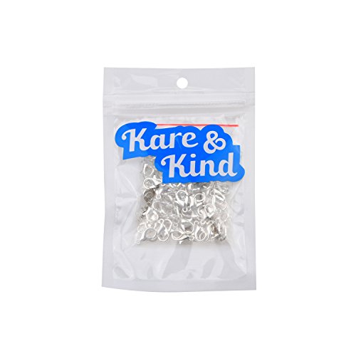 Curved Lobster Clasps-100pcs Silver Plated Lobster Claw Clasps Findings-7x12mm with Kare & Kind Retail Packaging(Silver)