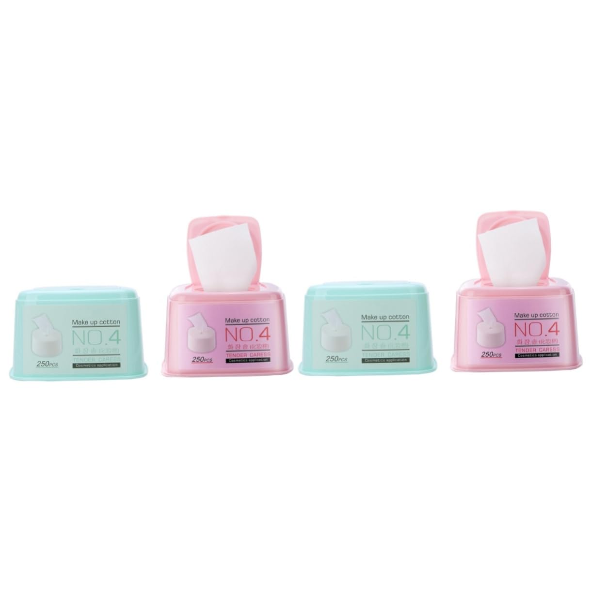 FRCOLOR 4pezzi Cotton Pads Per Rimozione Makeup Morbidi e Delicati Estratti Per Detersione Viso e Unghie Strumento Di Bellezza Multiuso Confezione Random Colorata