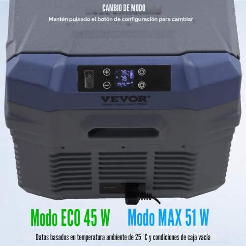 Nevera de compresión 12V 24V VEVOR mini nevera coche de doble zona para camping 5