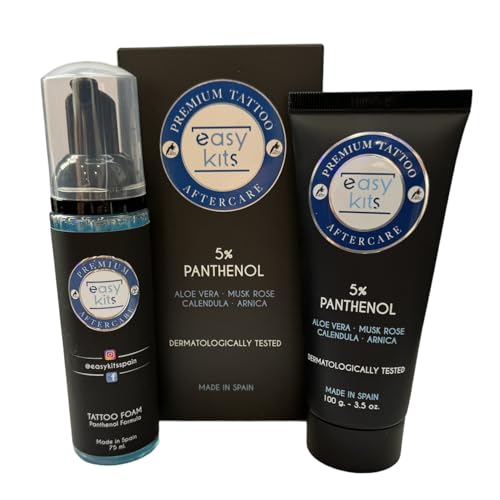 Easy Kits Tattoo Kit Foam, Kit De Tatuaje (Crema Tattoo Care + espuma tattoo foam,75 mL) (100, Gramos)
