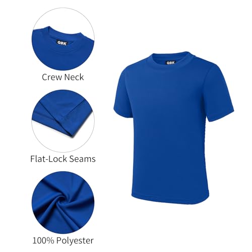 Image of QBK 2T to Youth Neon Shirt Kids UPF 50+ Dry Fit Athletic Short Sleeve Rash Guard T Shirts for Boys Girls Sports Undershirt
