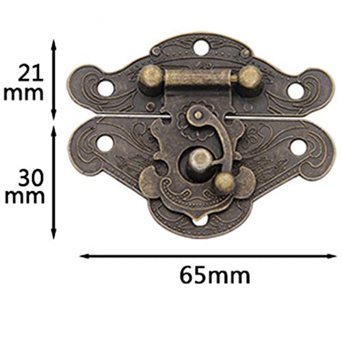 Image of WANLIAN Retro Style Buckle Lock Clasp Antique Hasps with Mounting Screws Used for Jewelry Box Ordinary Box Gift Box Wooden Case Cabinet Toolbox Vintage Toggle (Hasps, 65x30x21mm)