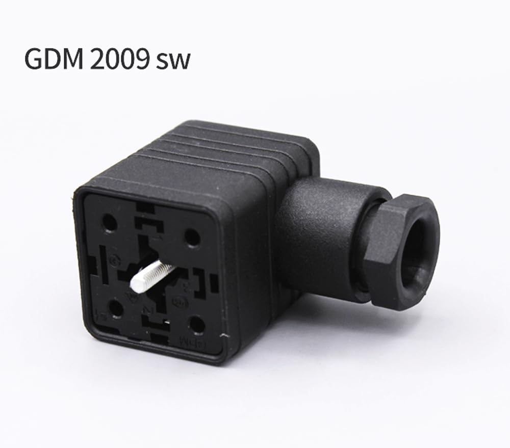 Wtyczka zaworu elektromagnetycznego GDM2009 SW — gwint PG 9, 2+PE, stopień ochrony IP65, złącze do montażu na miejscu zapewniające niezawodne działanie(5pcs)