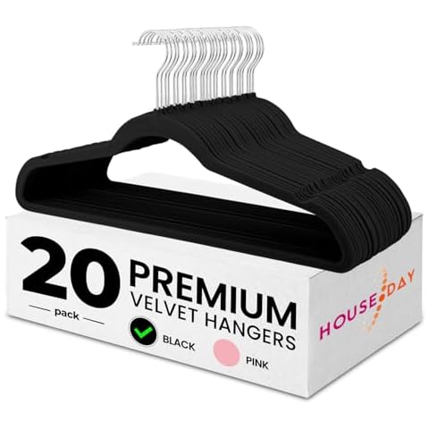 HOUSE DAY 20 Pack Velvet Hangers - Space Saving Cover