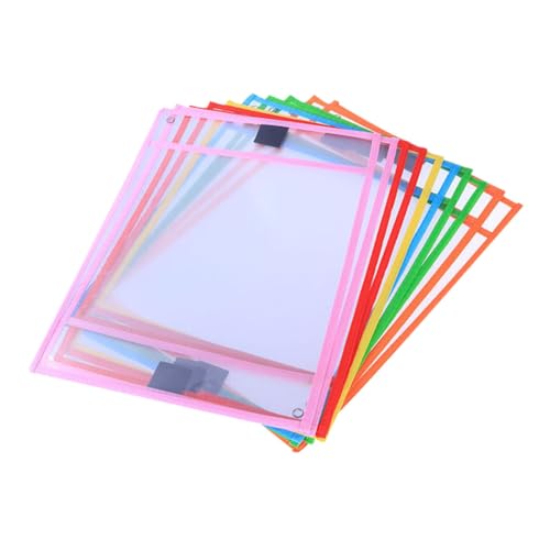 Pochettes effaçables à sec Cabilock lot de 8 protège-feuilles transparents de bureau
