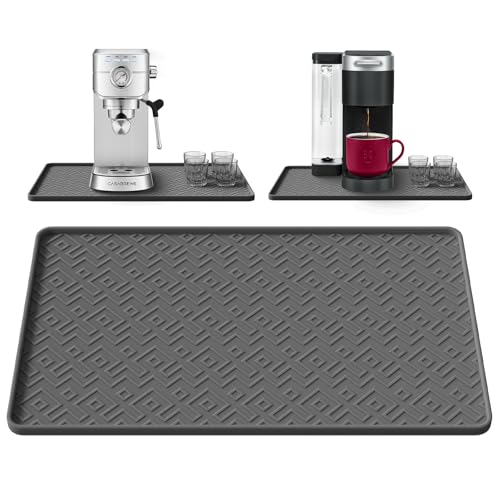 EWX Silicone Coffee Mat with Raised Edges 17.7'' x 14.9'' Waterproof Countertop Mat, Coffee Maker Pad, Espresso Machine Mat, Heat Resistant Dish Drying Mat by EWX - Used condition - Image 9