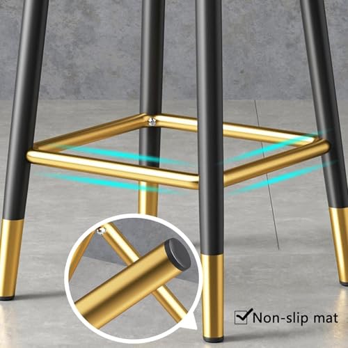 Tabouret de comptoir en PU moderne avec repose-pieds et dossier - 7