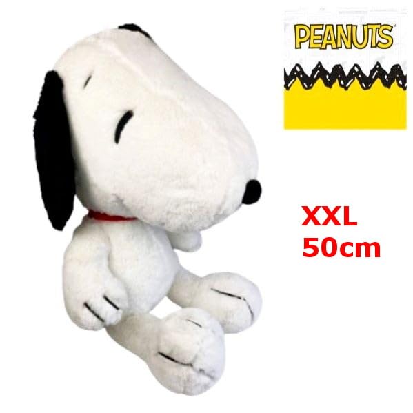 Peanuts Peluche Snoopy clásico gigante XXL Altura 50 cm sentado y 70 cm de pie – Perrito – Colección – Color blanco