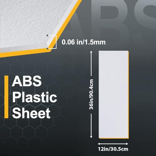 Image of Plastic Sheet 12 inch x 36 inch x 0.06 inch, White PVC Board Flexible Moldable Impact Strength and High Tensile 1 /16 inch Thick (1.5mm) for Crafts Materials Home Decor and Handicrafts, Abs Plastic Sheets 6 Pack