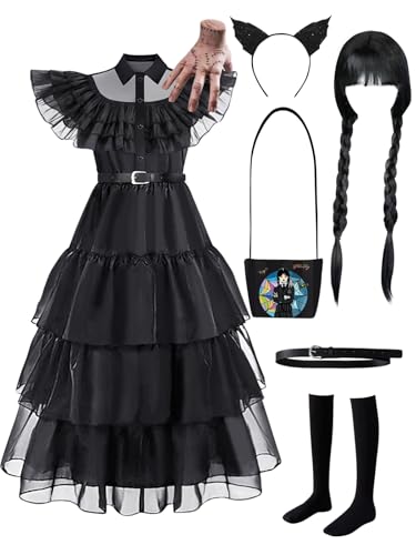 Vestido negro de disfraz para niñas 4-5 años