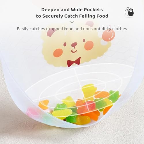 Image of StarAndDaisy Reusable Silicone Bib for Baby with Adjustable Buttons for Mess-Free Feeding