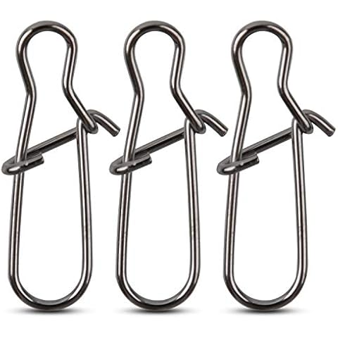 SILANON 120pcs Fishing Duo Lock Snaps,Strong Nice Snap Swivel Stainless Steel Lure Hook Connector Fishing Tackle for Freshwater Saltwater,Test 26LB-220LB (2#) Cover