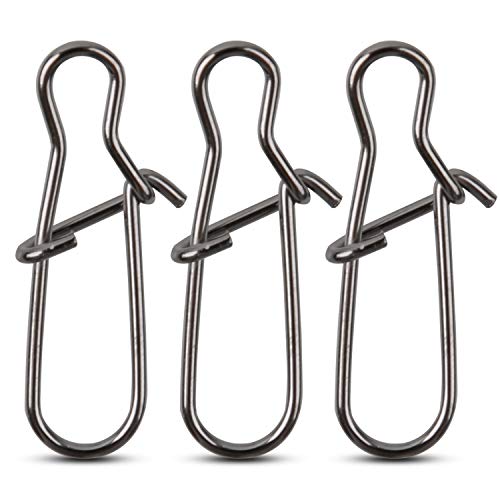 120pcs Fishing Duo Lock Snaps, Stainless Steel Lure Hook Connector for Freshwater and Saltwater Fishing - 26LB to 220LB Test