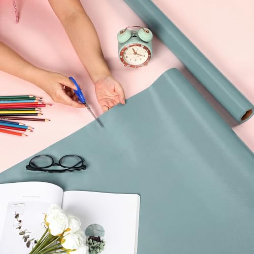 Image of 2 Roll Stone Blue Bulletin Board Paper 12 x 4 ft Fabric Classroom Decor | 4x12 ft Fadeless Display Background, Durable for DIY Crafts Classroom Bulletin Boards, Back to School Decorating Projects