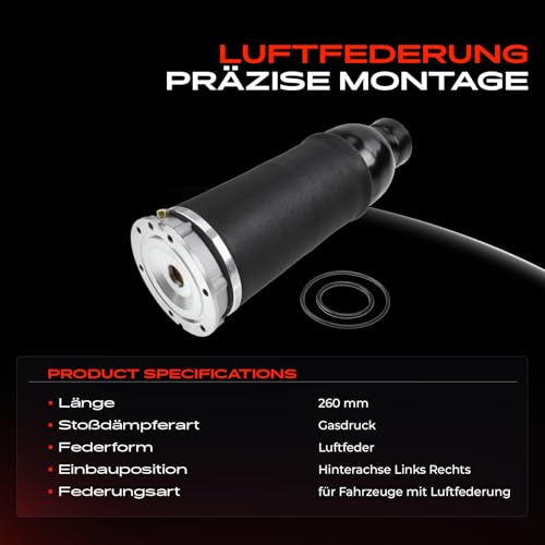 Frankberg 1x Luftfederung Luftfeder Hinterachse Kompatibel mit A6 4F2 C6 2.0L-5.2L 2004-2011 A6 Allroad 4FH C6 2.7L-4.2L 2006-2011 A6 Avant 4F5 C6 2.0L-5.2L 2004-2011 Replace# 4F0616001J