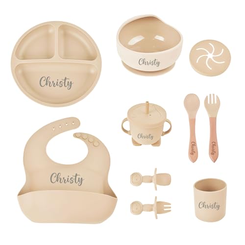 Personalisiertes Silikon-Baby-Essset mit Namen, individuelles...
