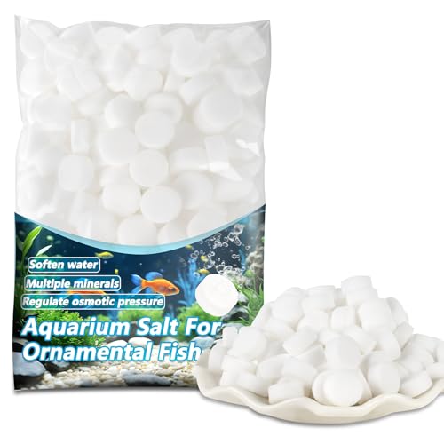 MAQIHAN 150 Tablets Aquarium Salt - Aquarium Salt Freshwater for Freshwater Tank Koi Pond Salt for Koi Fish, Goldfish, Guppies, Mollies, Scats, Monos