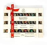 Leonidas Belgian Chocolate Liquors – 18 Piece Assortment | Dark Chocolate Liqueur Pralines Filled with Whisky, Amaretto, Cointreau, Limoncello & More | Pure Cocoa Butter | Gift Box