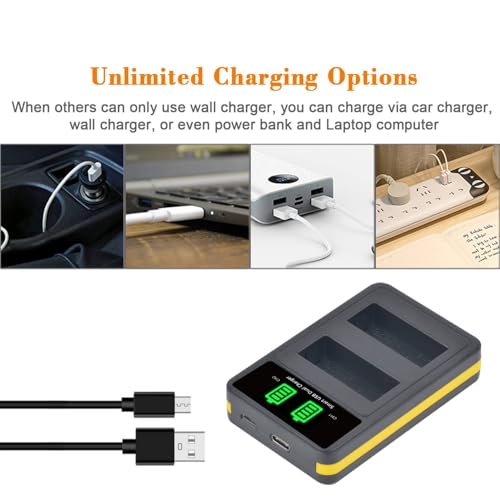Cargador LCD USB con dos baterías DMW-BLG10 de alta duración 5