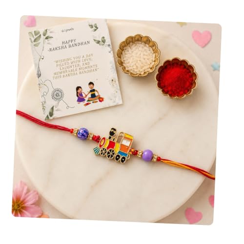 Image of I Jewels Fancy Cartoon Kids Rakhi With Roli Chawal & Rakshabandhan Card for Bro /Brother /Bhai