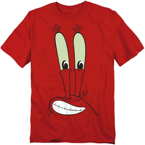 Popfunk Classic Spongebob Mr. Krabs Smile Face Unisex Adult T Shirt Red Medium