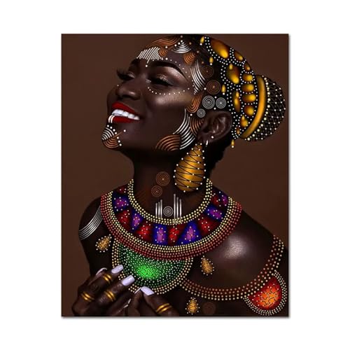 Peintures pour décoration de salon : portrait africain moderne 70x100