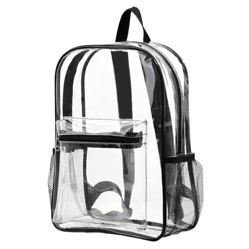 Sac à dos transparent à sangles renforcées et poches multiples