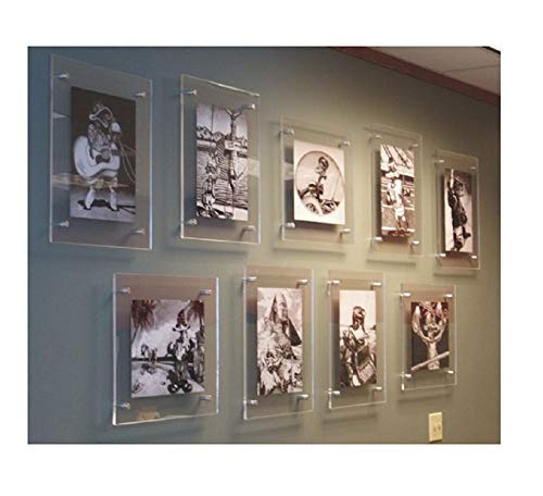 Ion Acrylics Any Size Custom Made Floating Frameless No Frame Acrylic Wall Mount Picture Frame For Artwork Puzzles Poster Scarf Photo In Square Or Rectangle Shape For Standard Of Odd Sizes Kit #TOP5