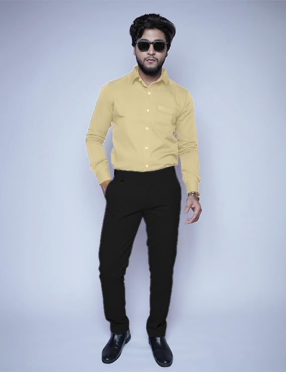 Image of Men's Slim Fit 100% Cotton Solid Full Sleeve Shirt | Premium Casual & Formal Wear for Men