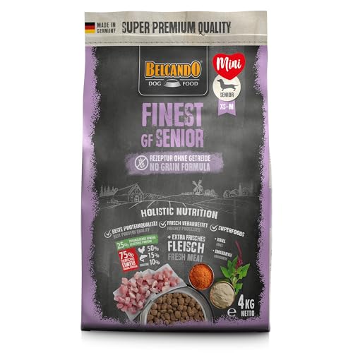 Belcando Finest GF Senior [4 kg] getreidefreies Hundefutter | Trockenfutter für empfindliche ältere Hunde | Alleinfuttermittel für Hunde ab 1 Jahr