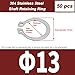 Othim 50 Pcs 304 Stainless Steel External Circlips C-Clip Retaining Snap Rings Suitable for Fix Bearings and Electrical Appliances,13mm