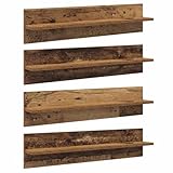 vidaXL Wandregale 4 pcs Altholz 80 x 11,5 x 18 cm Holzwerkstoff, Wohnzimmer, Moderne Wandregale für Lagerlösungen drinnen, minimalistische Deko-Einheiten, funktionale Organisation für Zuhause