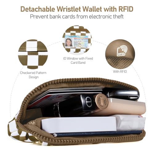 Tiostep Clip and Go Strap for Phone with Wallet Crossbody Phone Lanyard and Detachable Checkered Bag with ID Window and RFID Pouch for Daily Travel. — view 3