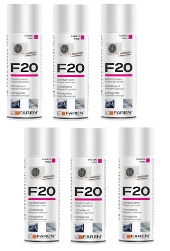Faren F20, Spray Igienizzante per Climatizzatori Casa e Auto, Azione